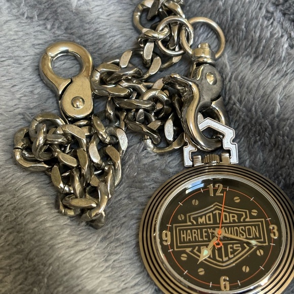 Harley Davidson 120th Anniversary Collector Pocket Watch With Tag 16in Chain - Picture 6 of 7